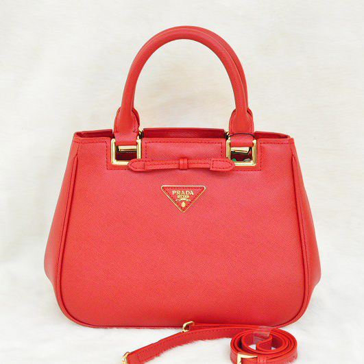 Prada Saffiano Calf Leather Tote Bag BN2245 in Flame