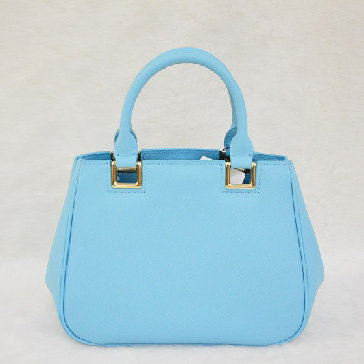 Prada Saffiano Calf Leather Tote Bag BN2245 in Lake Blue