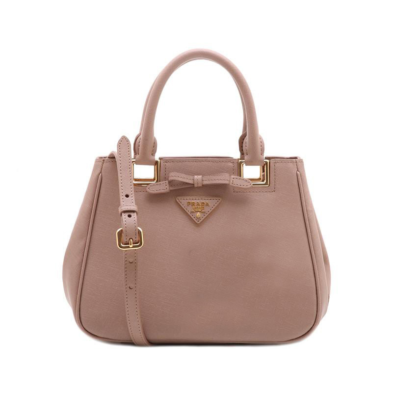 Prada Saffiano Calf Leather Tote Bag BN2245 in Pink