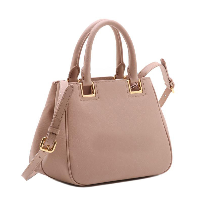 Prada Saffiano Calf Leather Tote Bag BN2245 in Pink