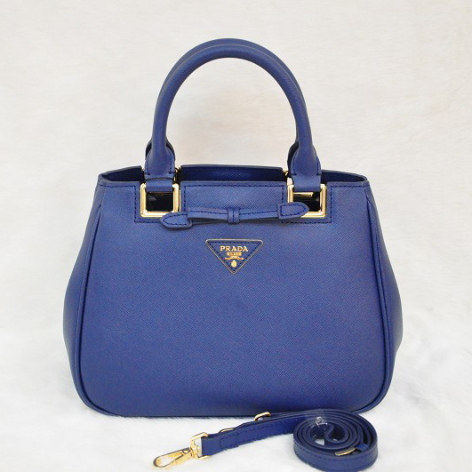 Prada Saffiano Calf Leather Tote Bag BN2245 in Royal blue