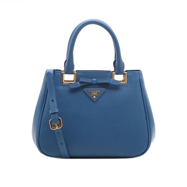 Prada Saffiano Calf Leather Tote Bag BN2245 in Skyblue