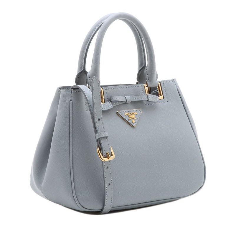 Prada Saffiano Calf Leather Tote Bag BN2245 in pink blue