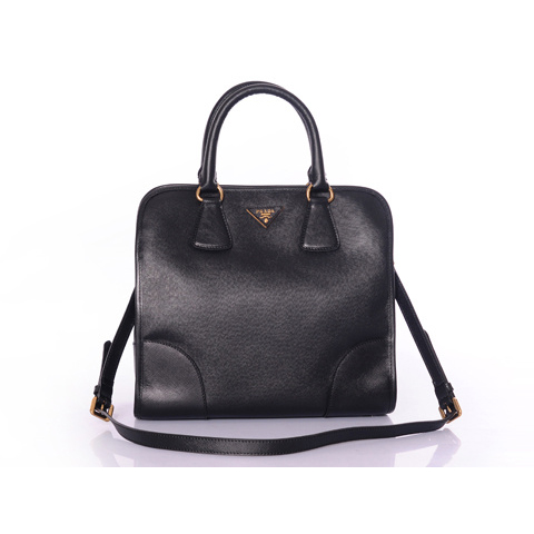 Prada Saffiano Calf Leather Tote Bag BN2254 in Black