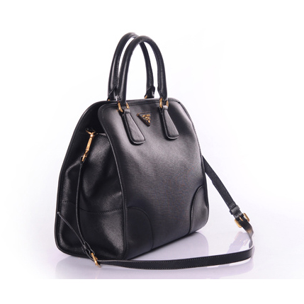 Prada Saffiano Calf Leather Tote Bag BN2254 in Black