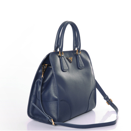 Prada Saffiano Calf Leather Tote Bag BN2254 in Blue