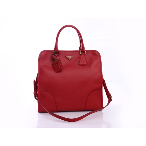 Prada Saffiano Calf Leather Tote Bag BN2254 in Wine