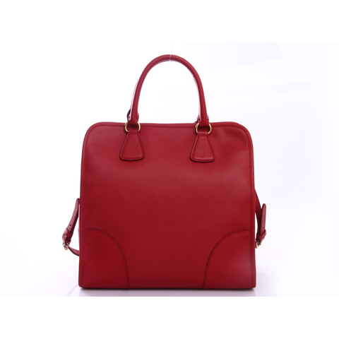 Prada Saffiano Calf Leather Tote Bag BN2254 in Wine