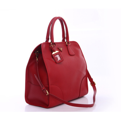 Prada Saffiano Calf Leather Tote Bag BN2254 in Wine