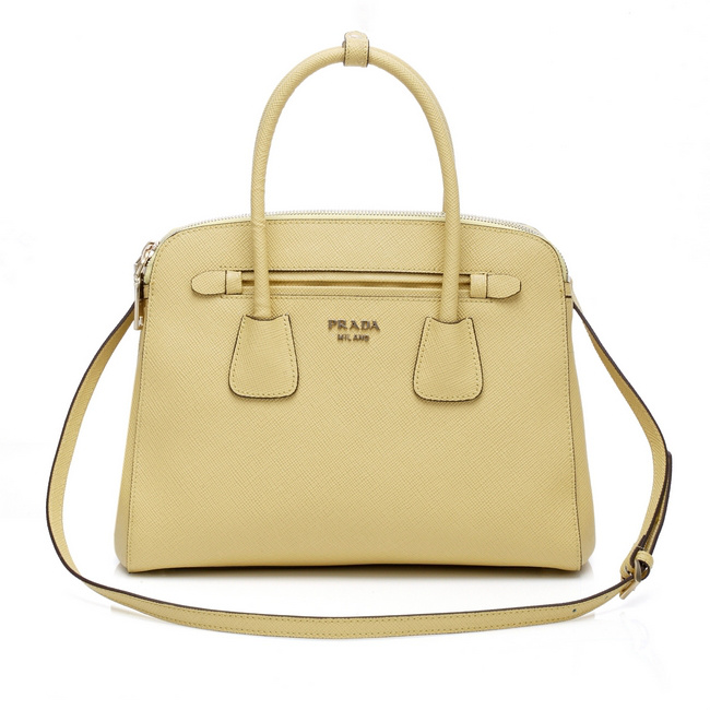 Prada Saffiano Cuir Leather Tote Bag 103358 in Apricot