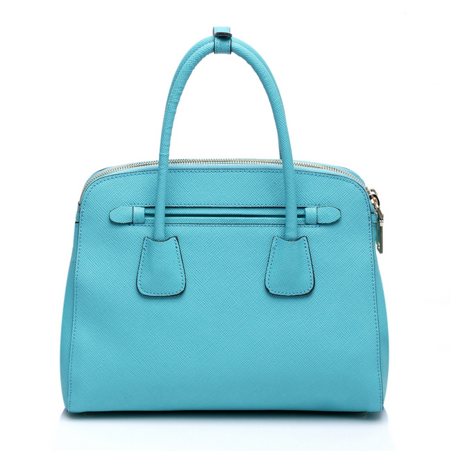 Prada Saffiano Cuir Leather Tote Bag 103358 in Light blue