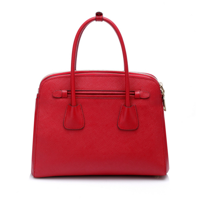 Prada Saffiano Cuir Leather Tote Bag 103358 in Red