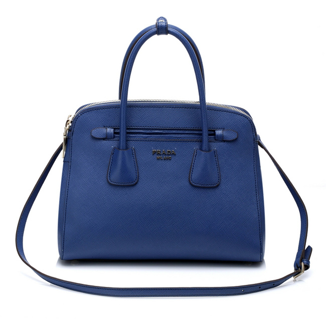 Prada Saffiano Cuir Leather Tote Bag 103358 in Royal blue