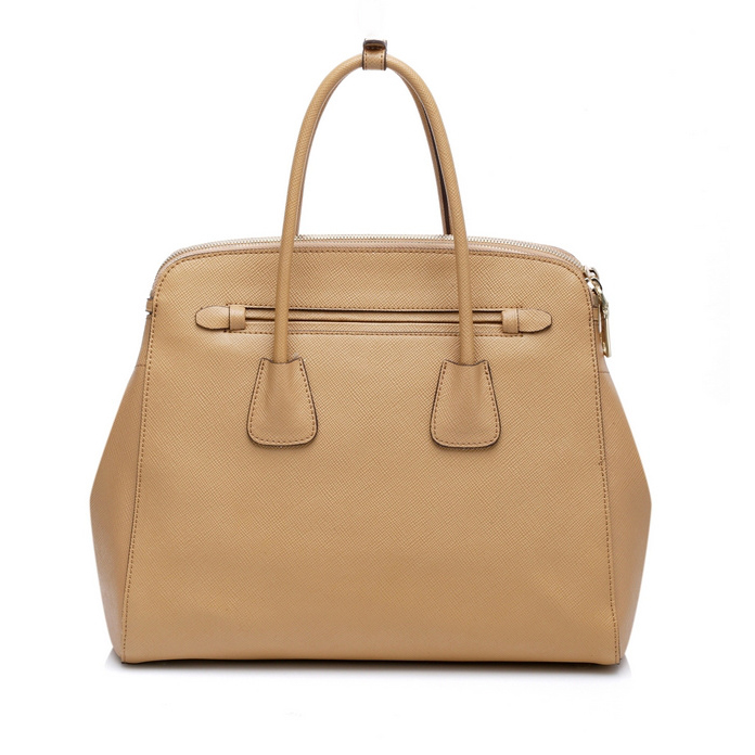 Prada Saffiano Cuir Leather Tote Bag 103359 in Apricot