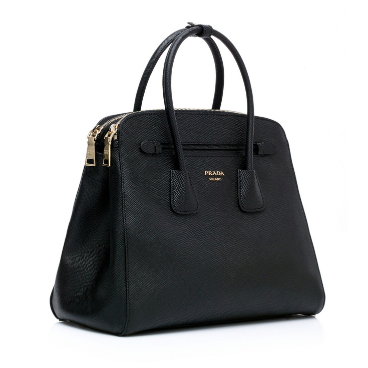 Prada Saffiano Cuir Leather Tote Bag 103359 in Black