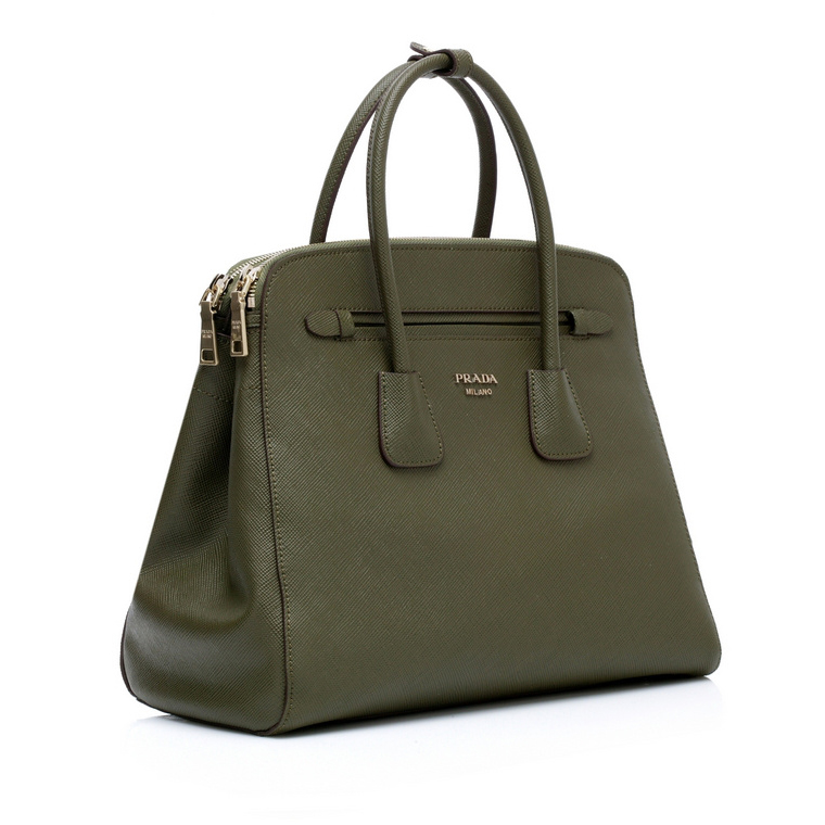 Prada Saffiano Cuir Leather Tote Bag 103359 in Green