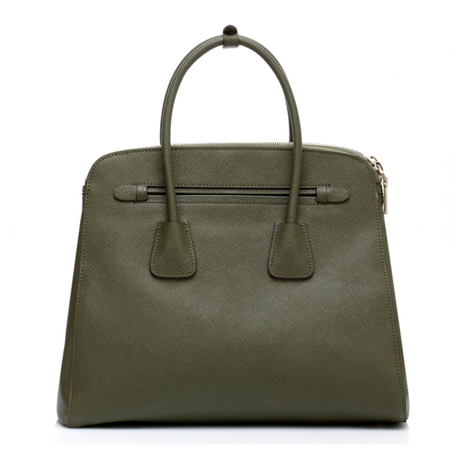 Prada Saffiano Cuir Leather Tote Bag 103359 in Green