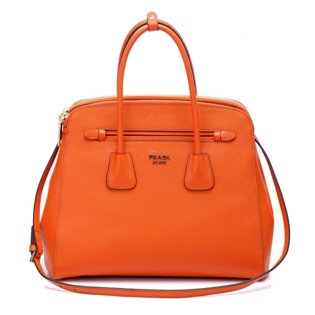 Prada Saffiano Cuir Leather Tote Bag 103359 in Orange