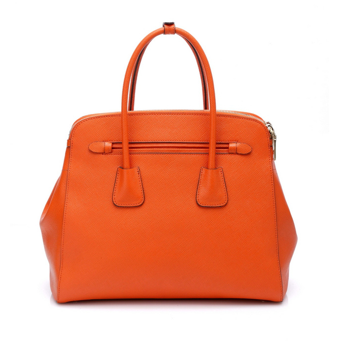 Prada Saffiano Cuir Leather Tote Bag 103359 in Orange