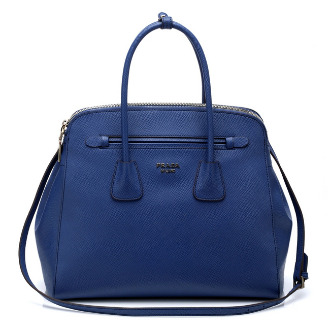 Prada Saffiano Cuir Leather Tote Bag 103359 in Royal blue