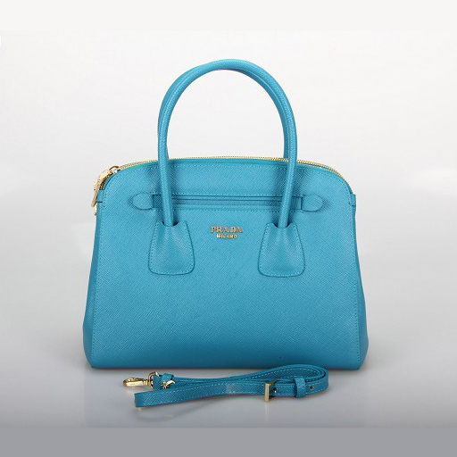 Prada Saffiano Cuir Leather Tote Bag 10337 in Skyblue