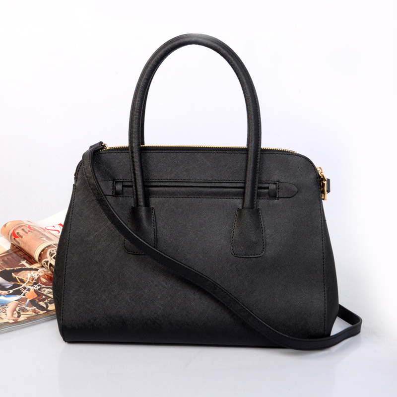 Prada Saffiano Cuir Leather Tote Bag BN2549 in Black