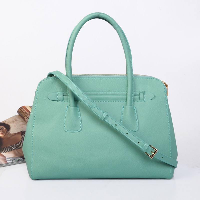 Prada Saffiano Cuir Leather Tote Bag BN2549 in Lake blue