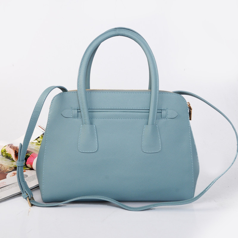 Prada Saffiano Cuir Leather Tote Bag BN2549 in Light Blue