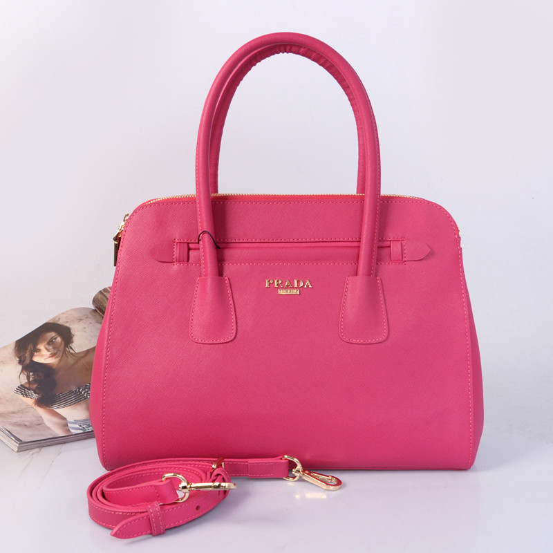 Prada Saffiano Cuir Leather Tote Bag BN2549 in Rose