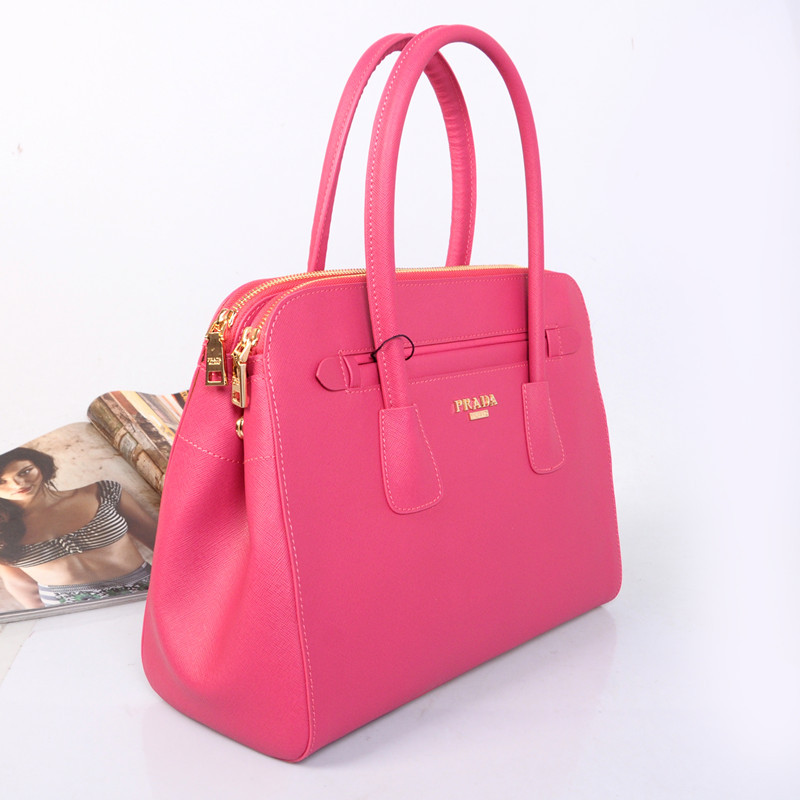 Prada Saffiano Cuir Leather Tote Bag BN2549 in Rose