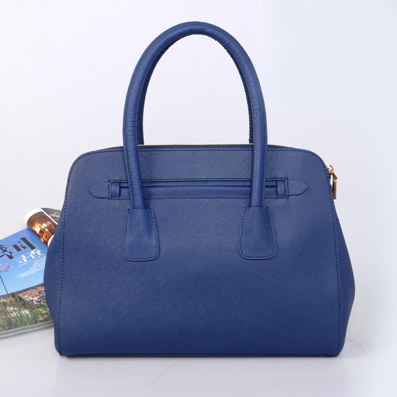 Prada Saffiano Cuir Leather Tote Bag BN2549 in Royal blue