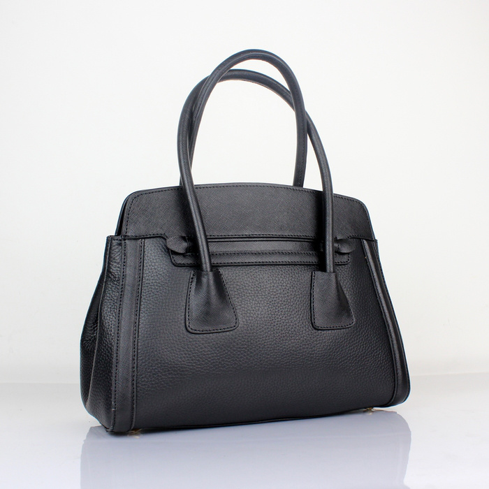 Prada Saffiano Cuir and City Calf Leather Tote Bag BN2602 in Black