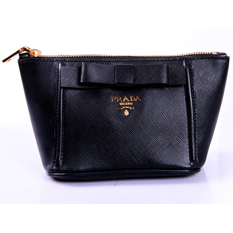 Prada Saffiano Leather Clutch 1N1745 in Black