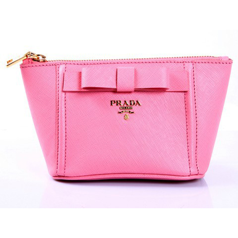 Prada Saffiano Leather Clutch 1N1745 in cherry pink