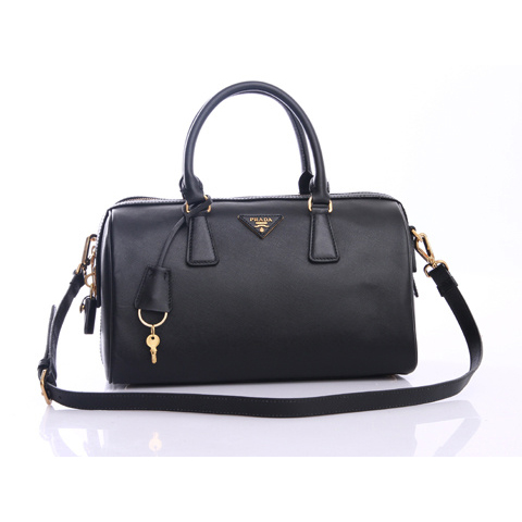 Prada Saffiano Leather Handbag BL0796 in Black