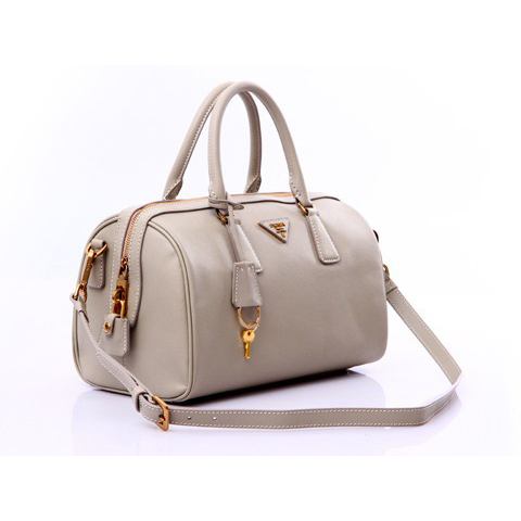 Prada Saffiano Leather Handbag BL0796 in Light Gray