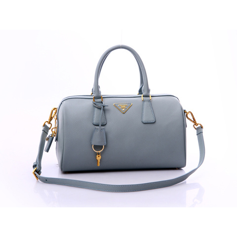 Prada Saffiano Leather Handbag BL0796 in Light blue