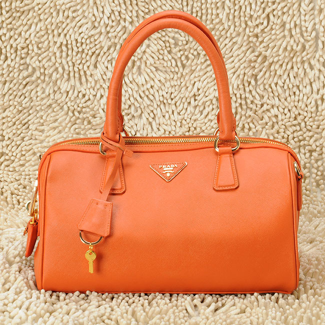 Prada Saffiano Leather Handbag BL0796 in Orange