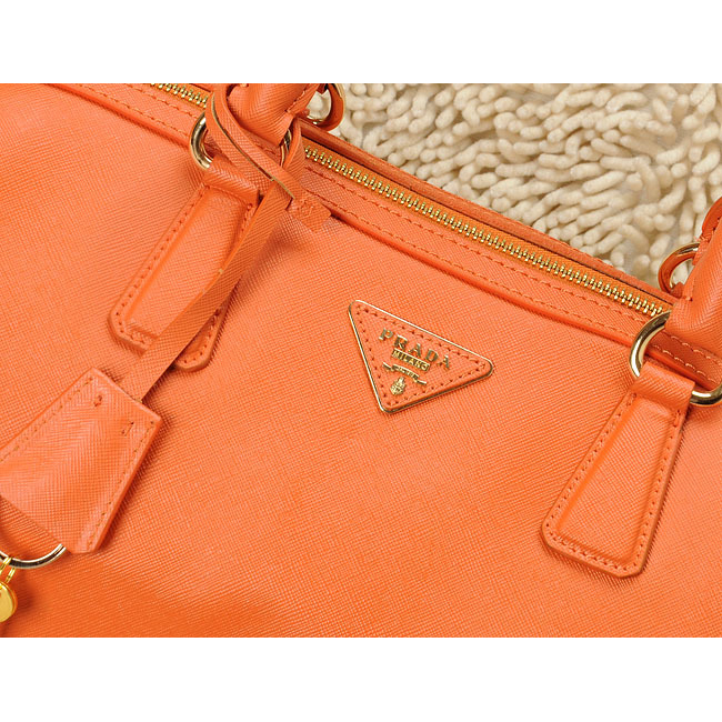 Prada Saffiano Leather Handbag BL0796 in Orange