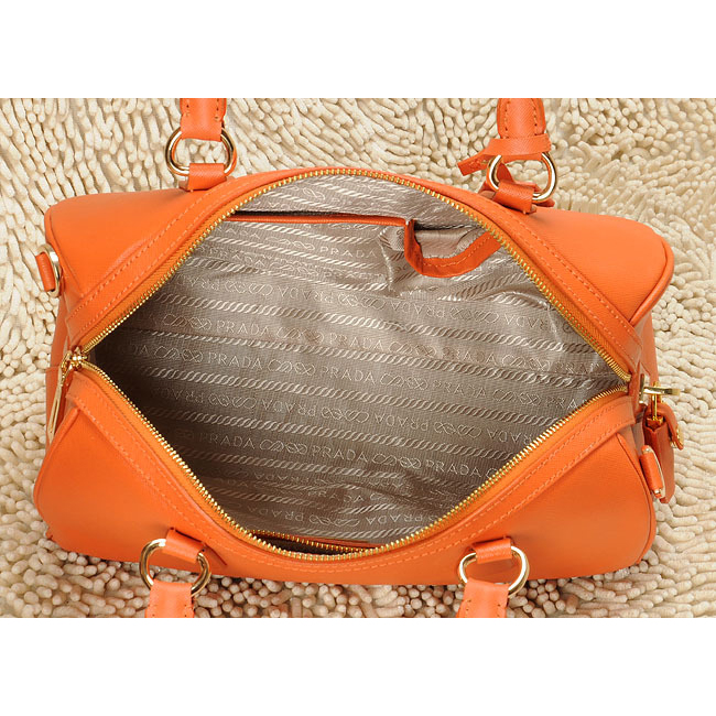 Prada Saffiano Leather Handbag BL0796 in Orange