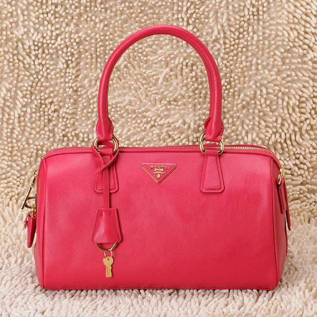 Prada Saffiano Leather Handbag BL0796 in Plum red