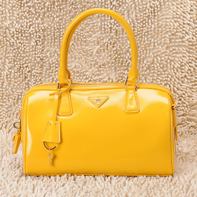 Prada Saffiano Leather Handbag BL0796 in Yellow