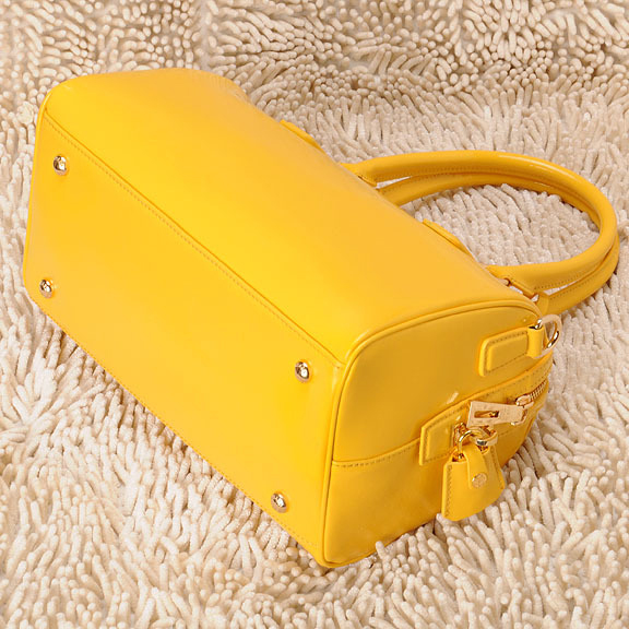 Prada Saffiano Leather Handbag BL0796 in Yellow