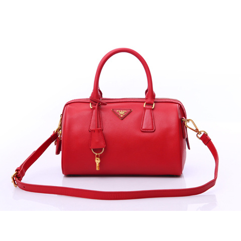 Prada Saffiano Leather Handbag BL0797 in Red