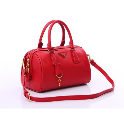 Prada Saffiano Leather Handbag BL0797 in Red