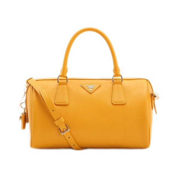 Prada Saffiano Leather Handbag BL0797 in Yellow