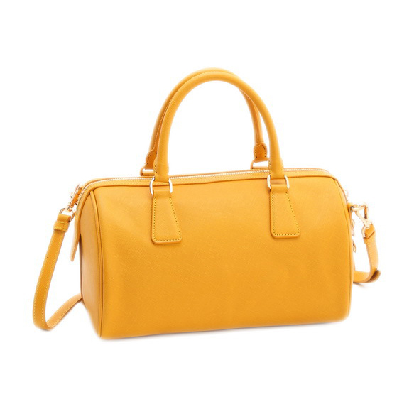 Prada Saffiano Leather Handbag BL0797 in Yellow