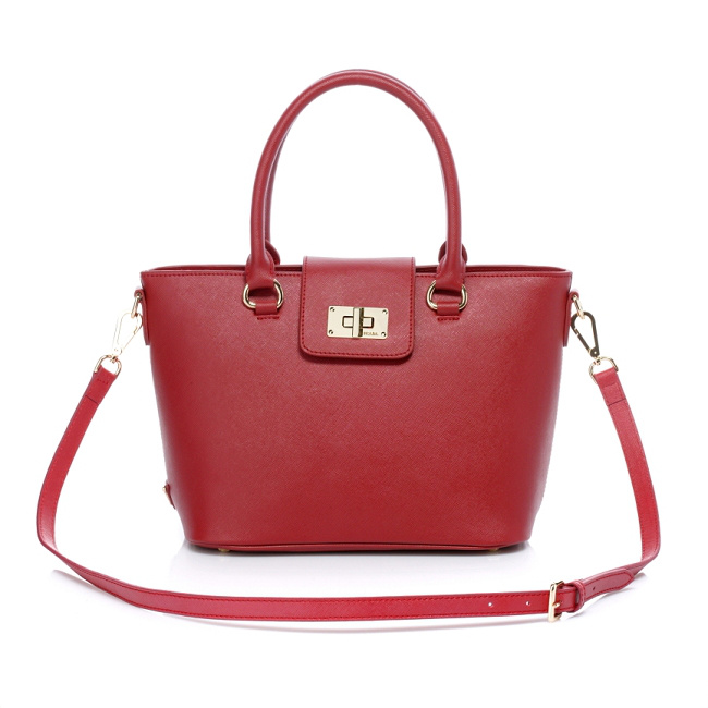 Prada Saffiano Leather Handbag BN2236 in Light red