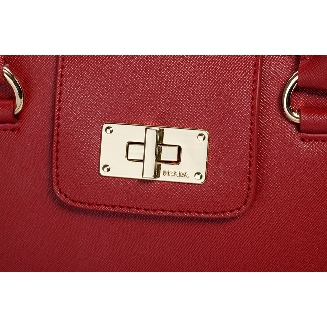 Prada Saffiano Leather Handbag BN2236 in Light red