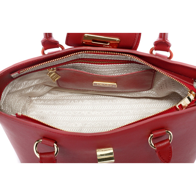 Prada Saffiano Leather Handbag BN2236 in Light red